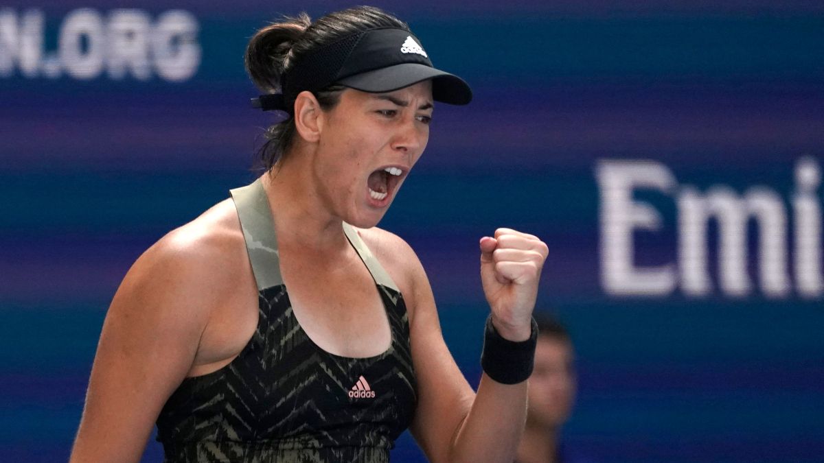 Garbiñe Muguruza, celebrando un punto en las semifinales frente a Paula Badosa