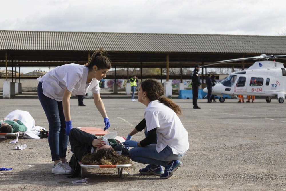 Simulacro de la Escuela de Enfermería de Castelló