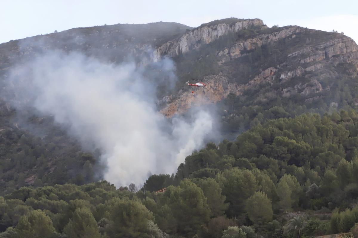 Un incendio forestal en Alzira amenza la Murta y dos centenares de viviendas