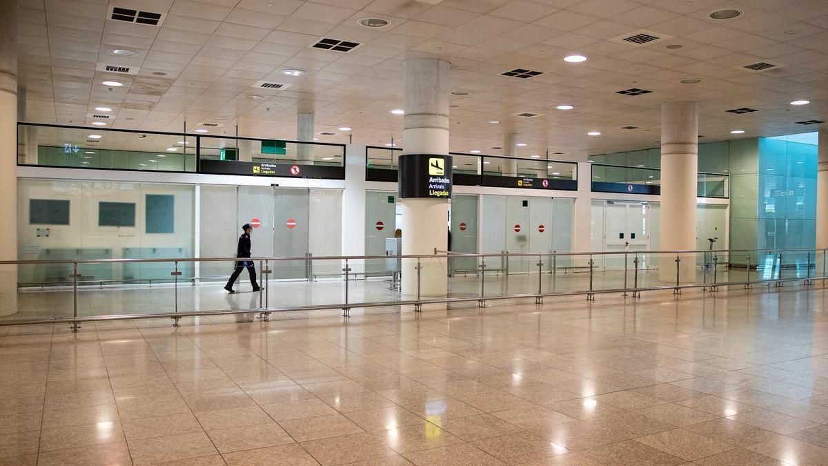 El aeropuerto de El Prat, en Barcelona, el 20 de marzo de 2020, en pleno confinamiento.