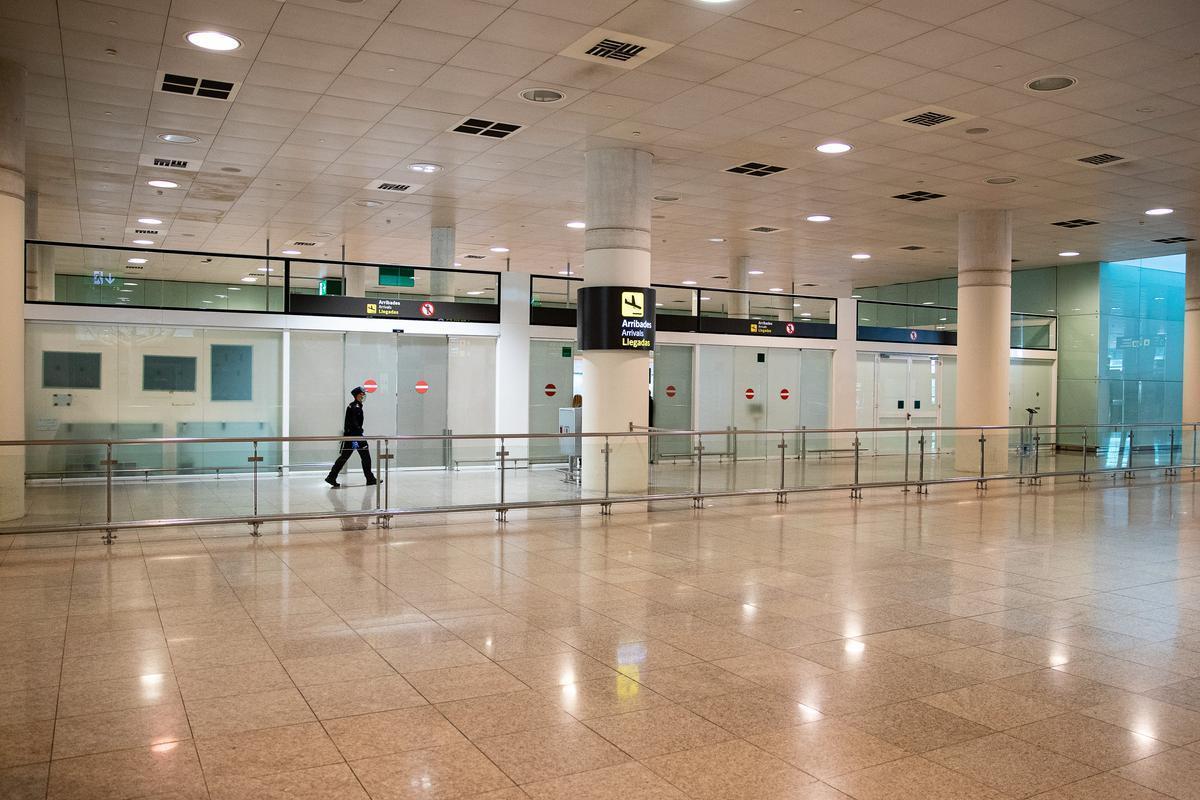 El aeropuerto de El Prat, en Barcelona, el 20 de marzo de 2020, en pleno confinamiento.