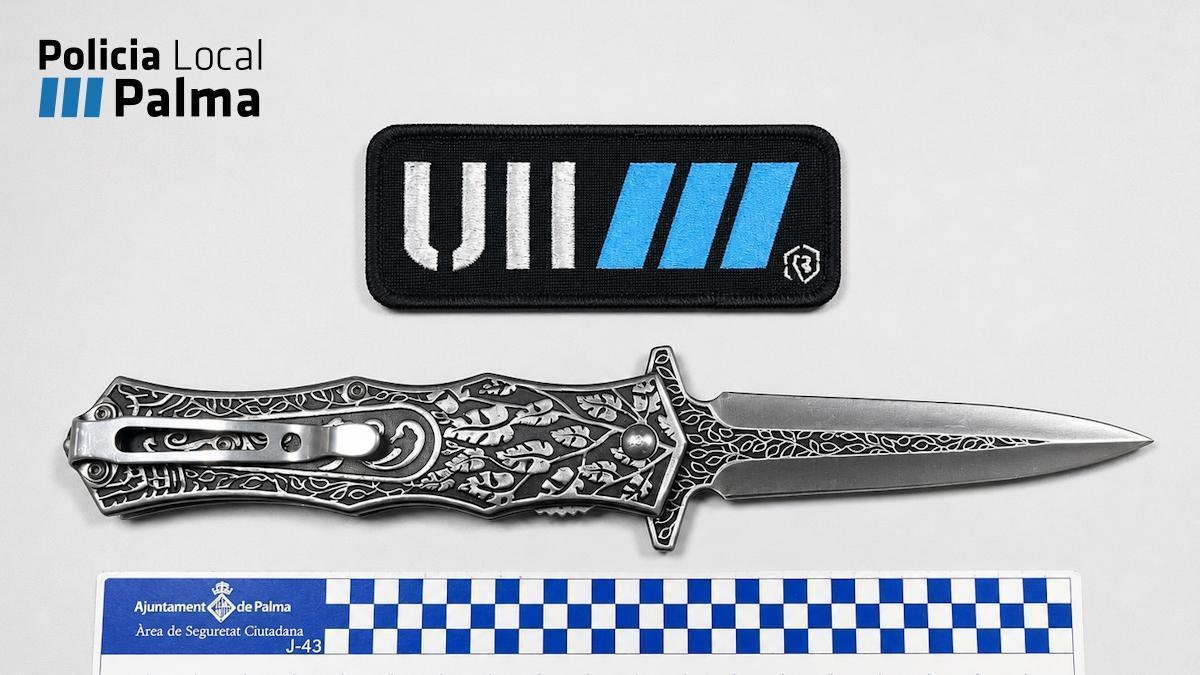 El cuchillo fue intervenido por la Policía Local de Palma.