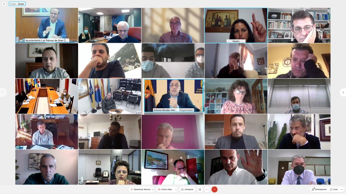 Videoconferencia del Cabildo con los ayuntamientos