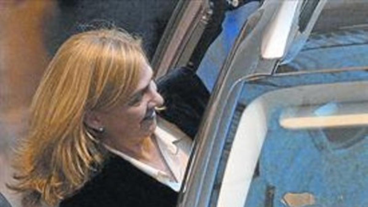 La infanta Cristina, el pasado 8 de febrero, tras declarar ante el juez.