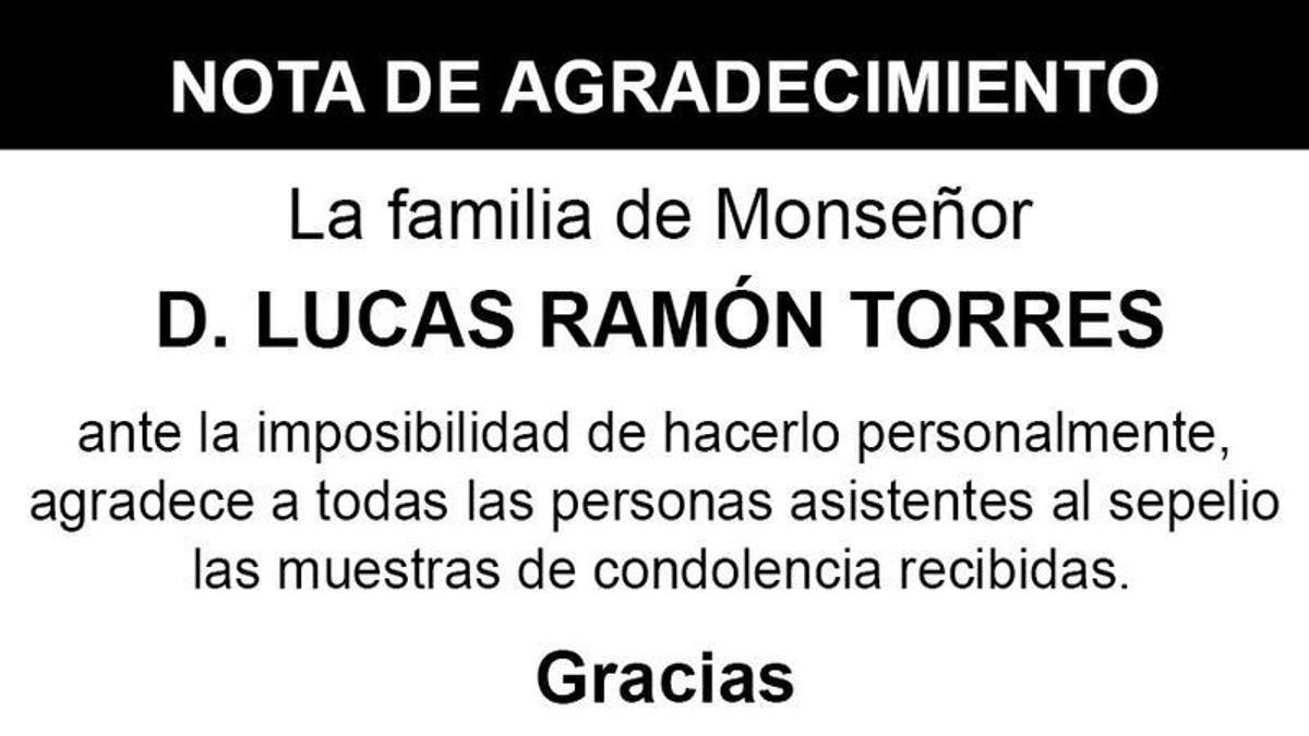 Nota Monseñor D. Lucas Ramón Torres