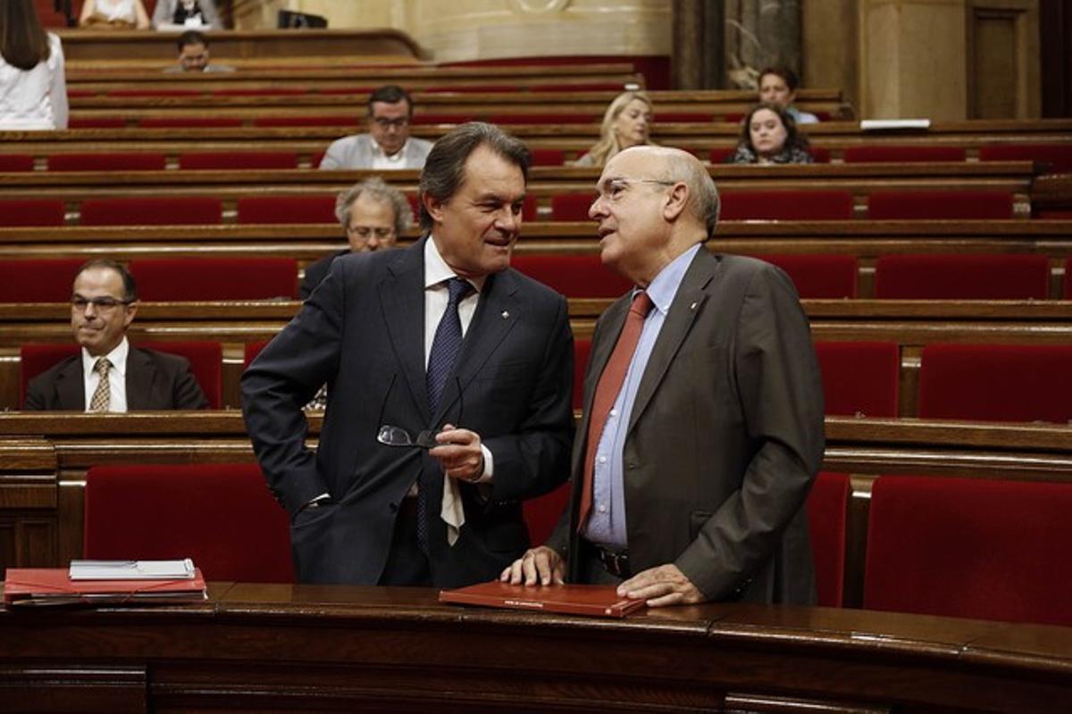 Artus Mas y Boi Ruiz, en el Parlament