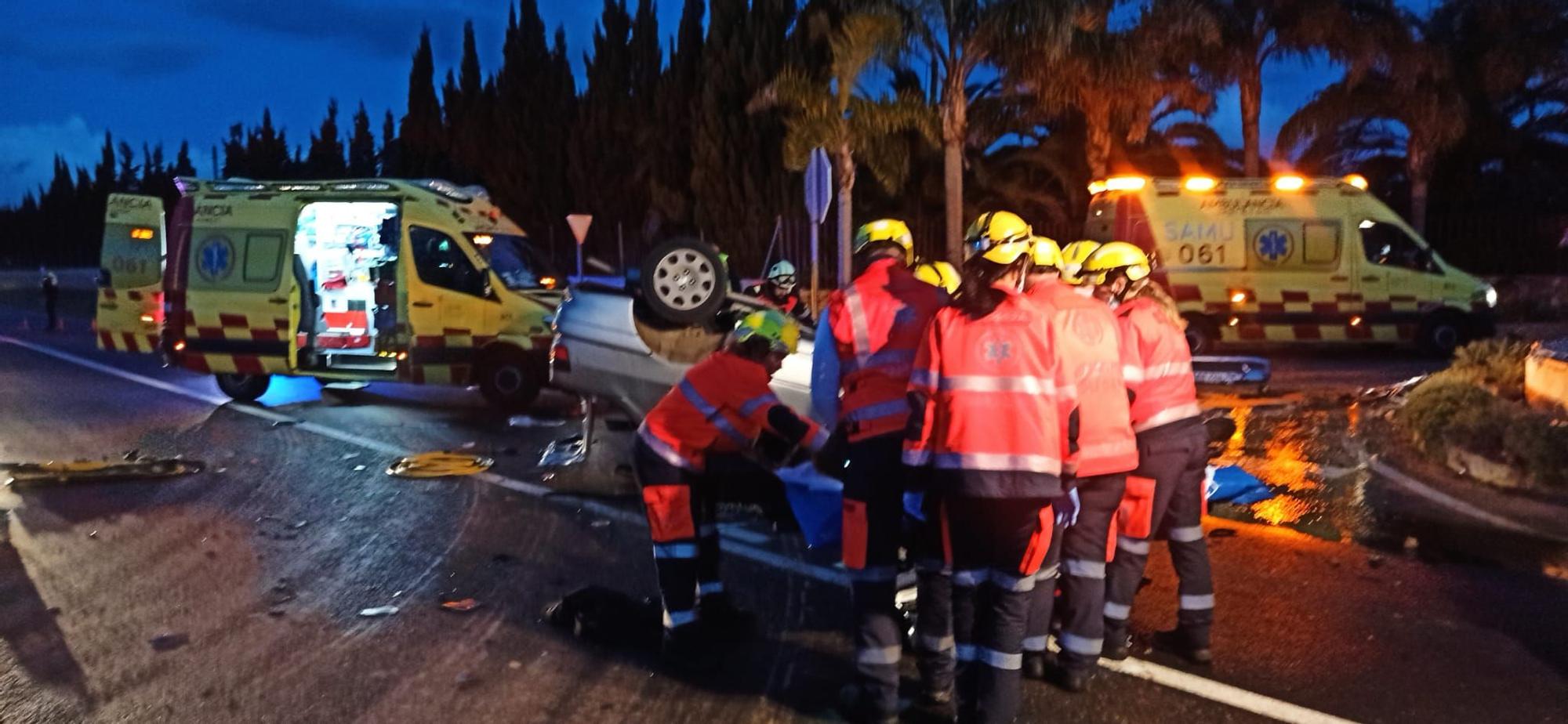 Un joven herido en un accidente de tráfico en la carretera de Sineu