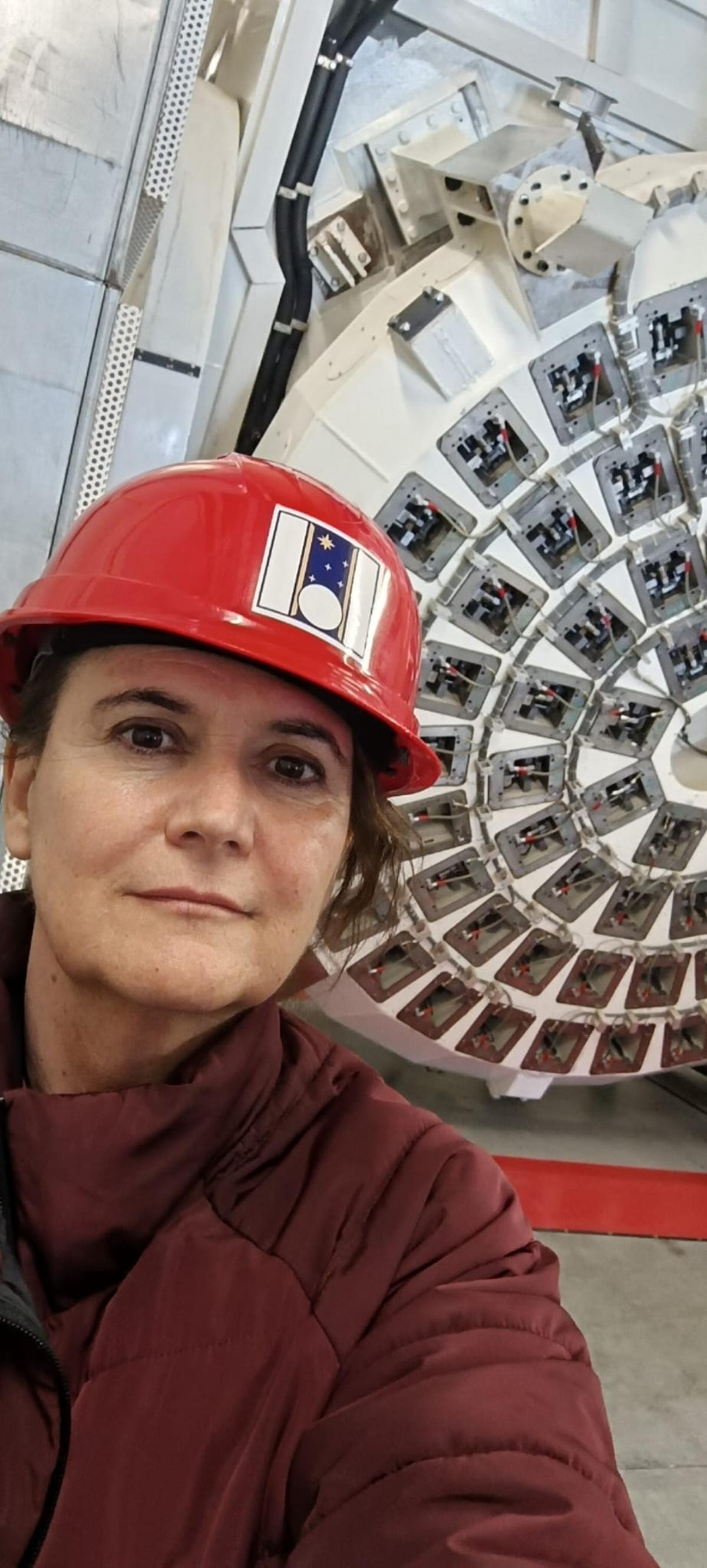 Minia Manteiga, en el Observatorio del Roque de los Muchachos, en La Palma.