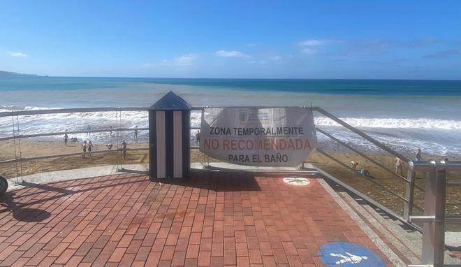 Un tramo de Las Canteras, no recomendada al baño