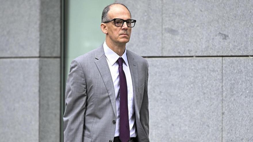 El principal investigador del caso Gürtel, Manuel Morocho, inspector de la UDEF a su llegada para declarar como testigo el juicio del caso Kitchen