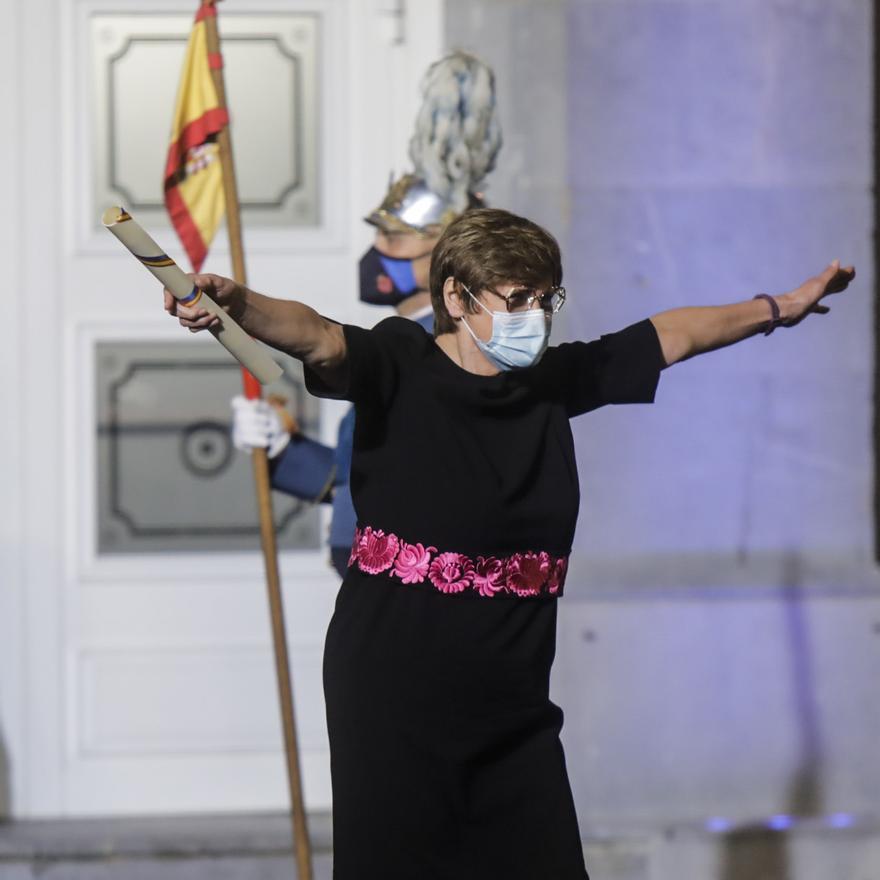 La salida del Camporamor tras la ceremonia de los Premios Princesa de Asturias