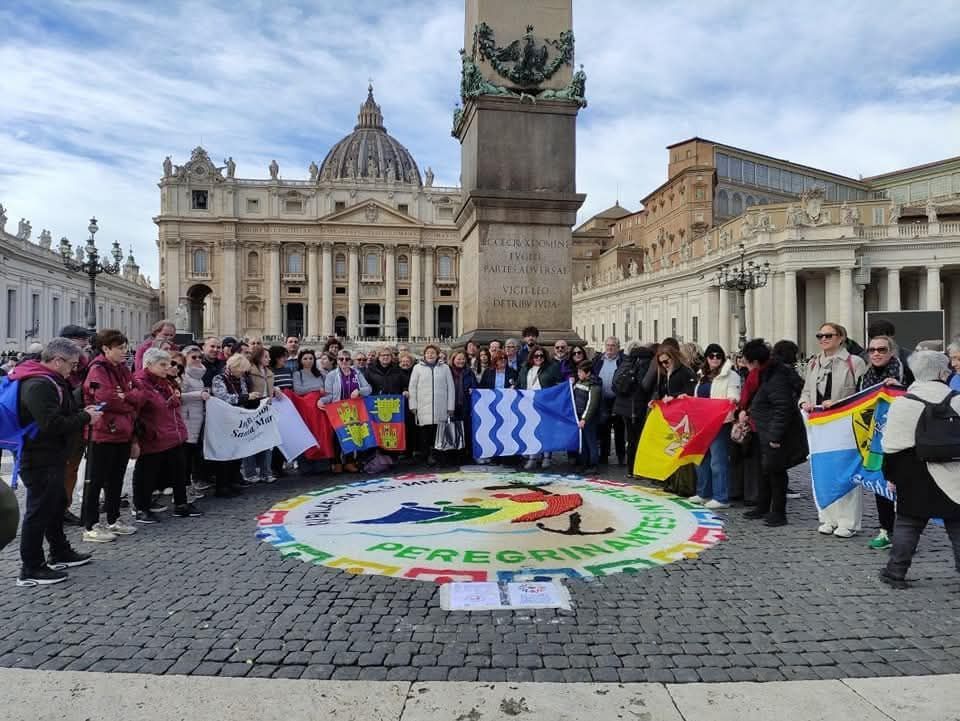 Alfombristas de Bueu en el jubileo de los artistas en el Vaticano