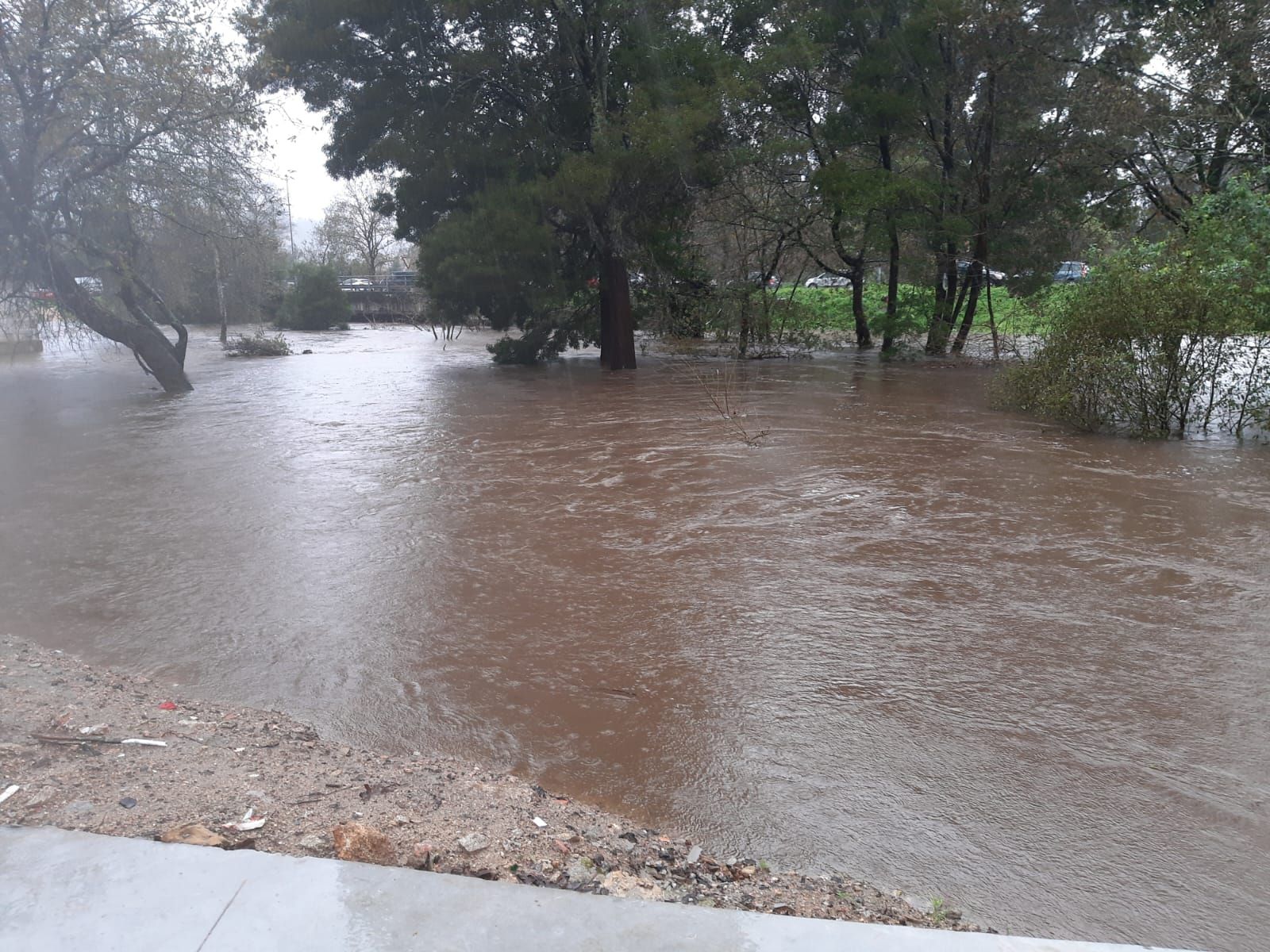 Así estrena el año Gondomar: inundaciones, caída de muros y calles cortadas