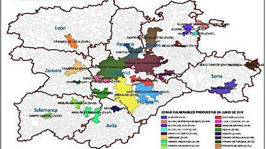 Zonas vulnerables a la contaminación por nitratos, dos de ellas en Zamora