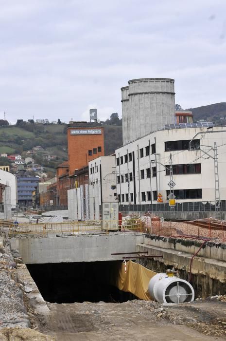 Las obras del soterramiento de Langreo.