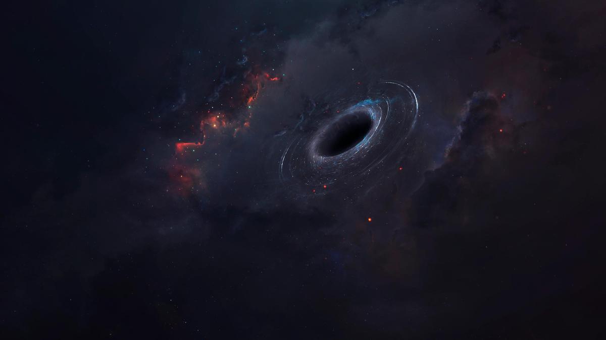 Imagen de un agujero negro, recreada por la NASA.