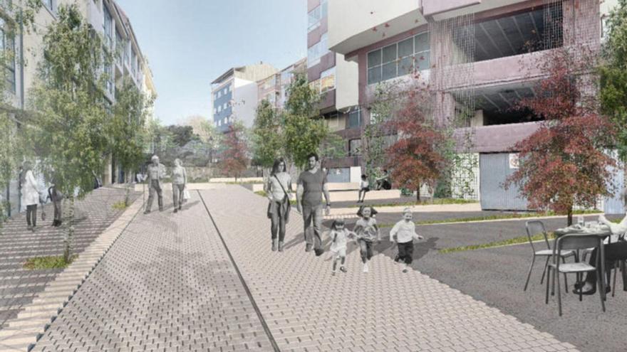 La reforma de la calle Picota de Redondela prioriza a los peatones frente a los coches
