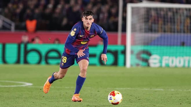 Gerard Martín, durante el partido de Copa ante el Atlético