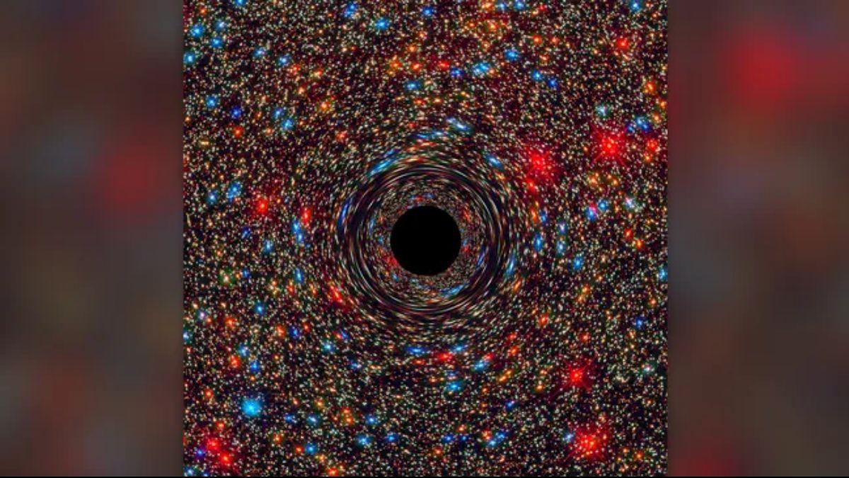 Simulación por ordenador de un antiguo agujero negro.