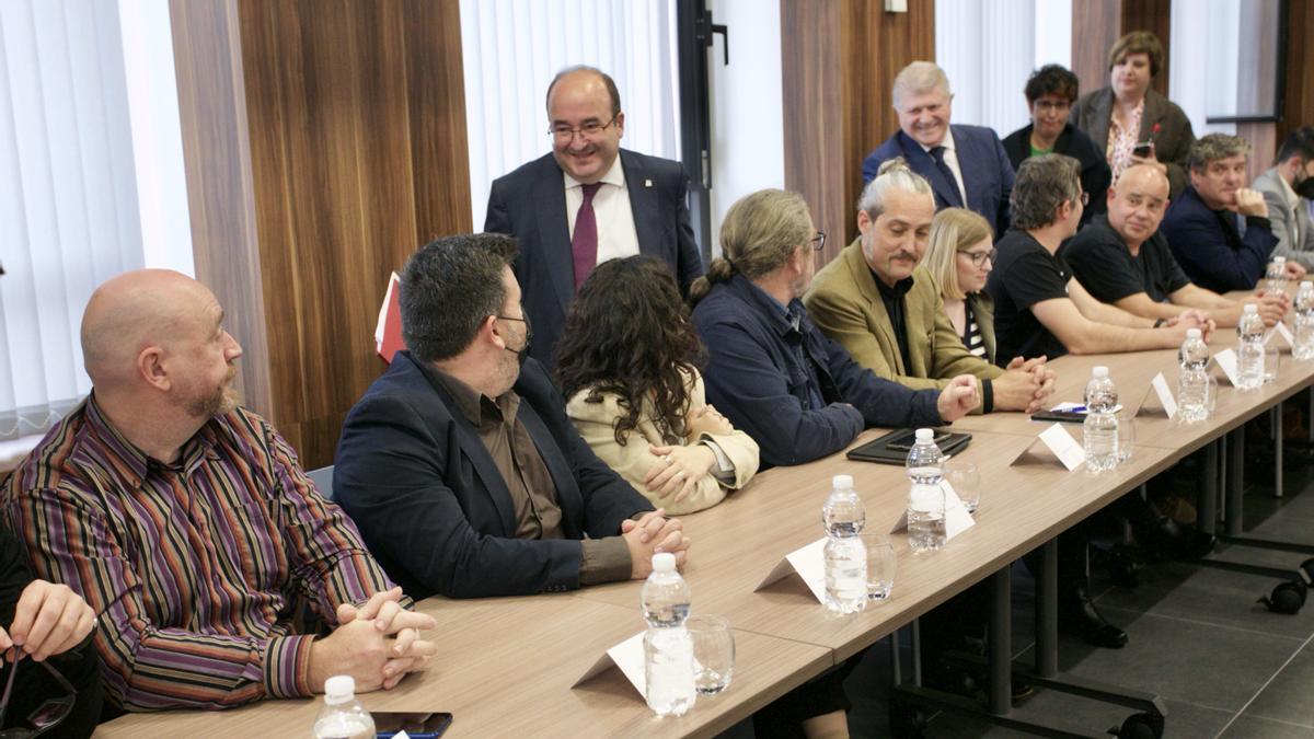 Miquel Iceta a su llegada a la reunión.