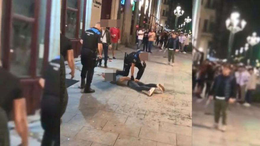 Así fue la detención del joven que intentó herir con un cuchillo a dos porteros de discoteca en Vigo