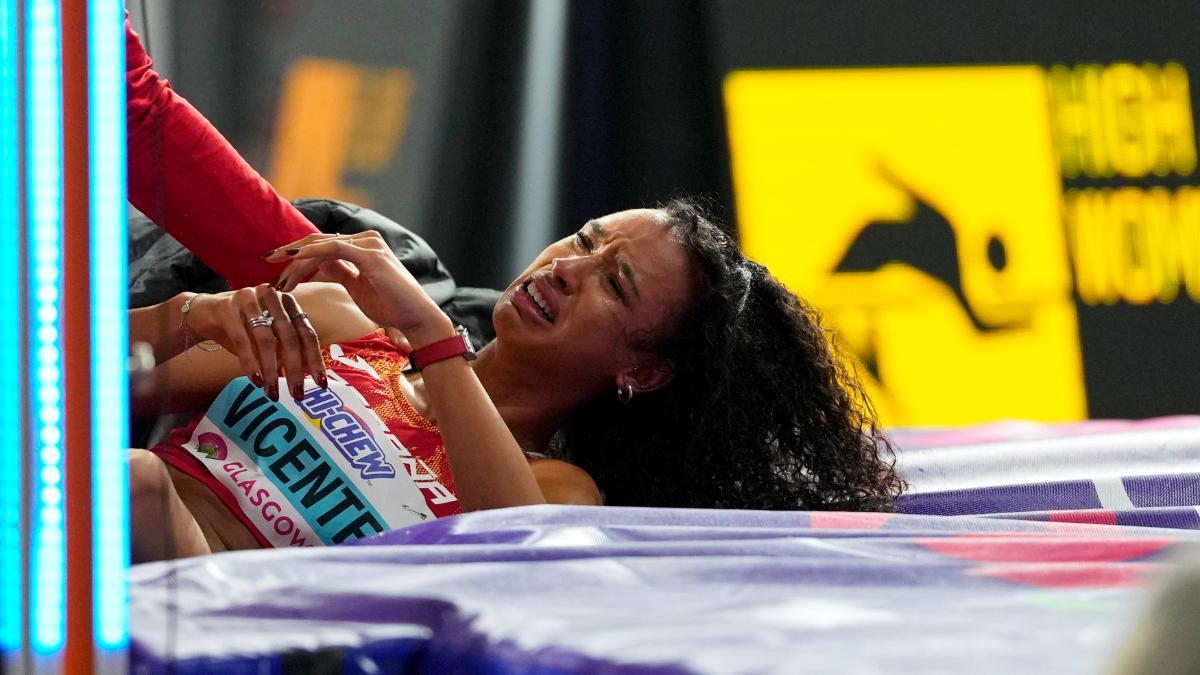 María Vicente, tras lesionarse de gravedad el 1 de marzo de 2024