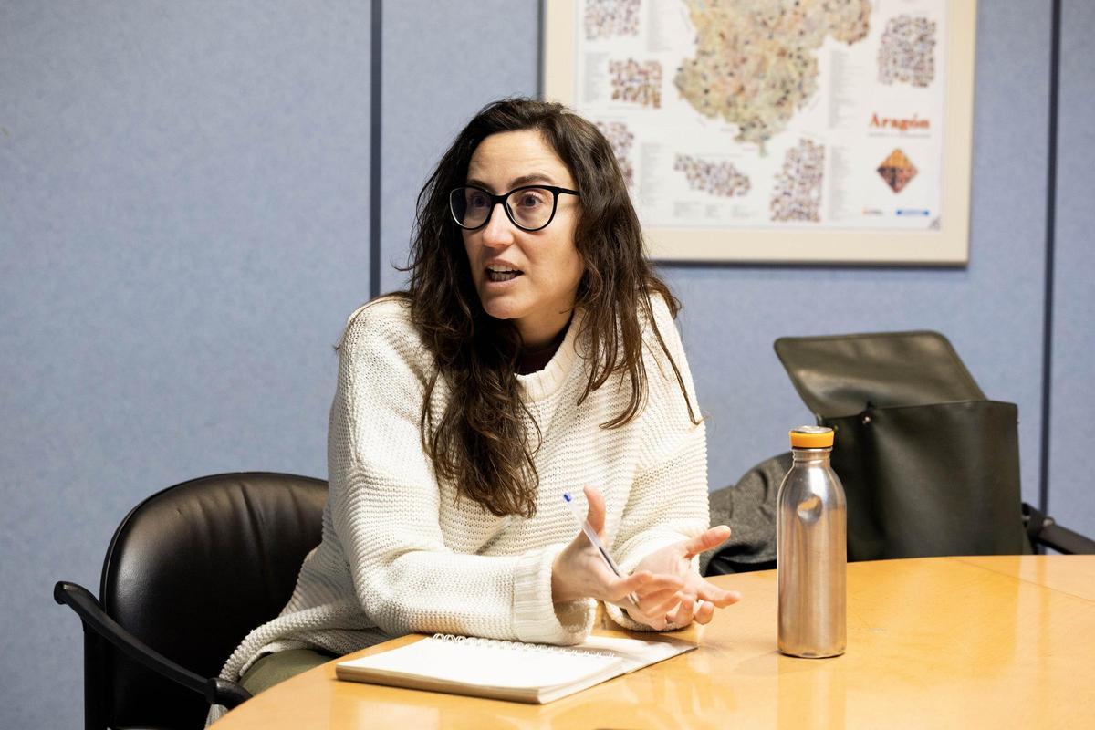 Laura Vergara, nueva diputada de Sumar Aragón en el Congreso, durante la entrevista.