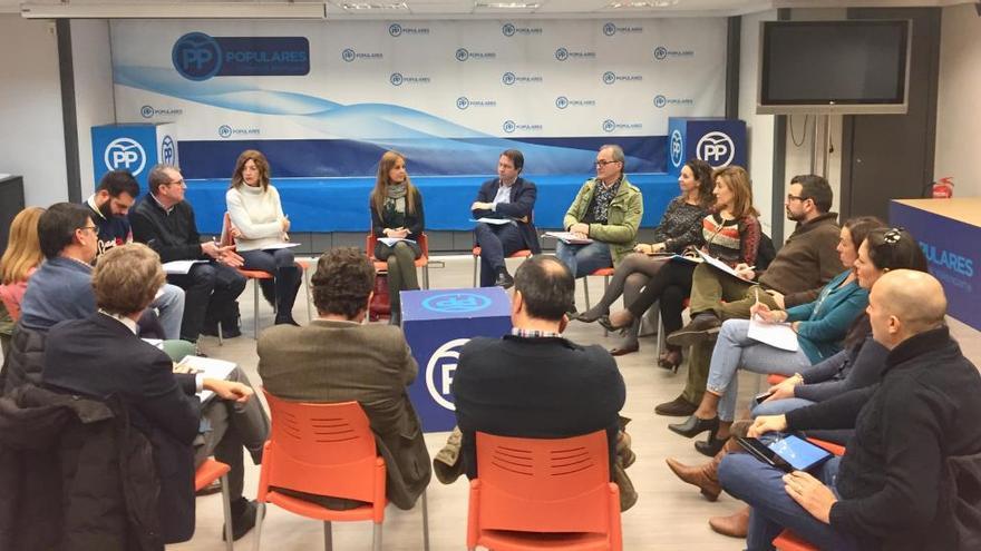 Elisa Díaz, en la reunión con los representantes municipales.