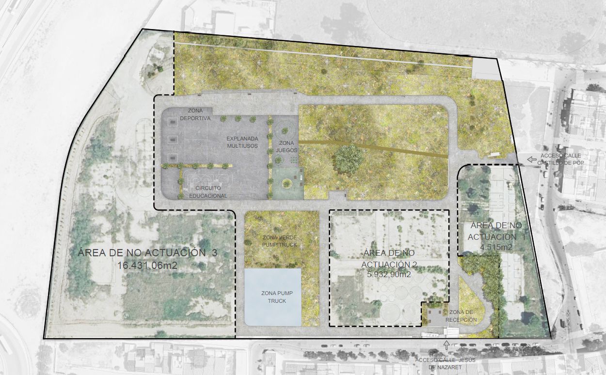 Así será el jardín provisional de Nazaret