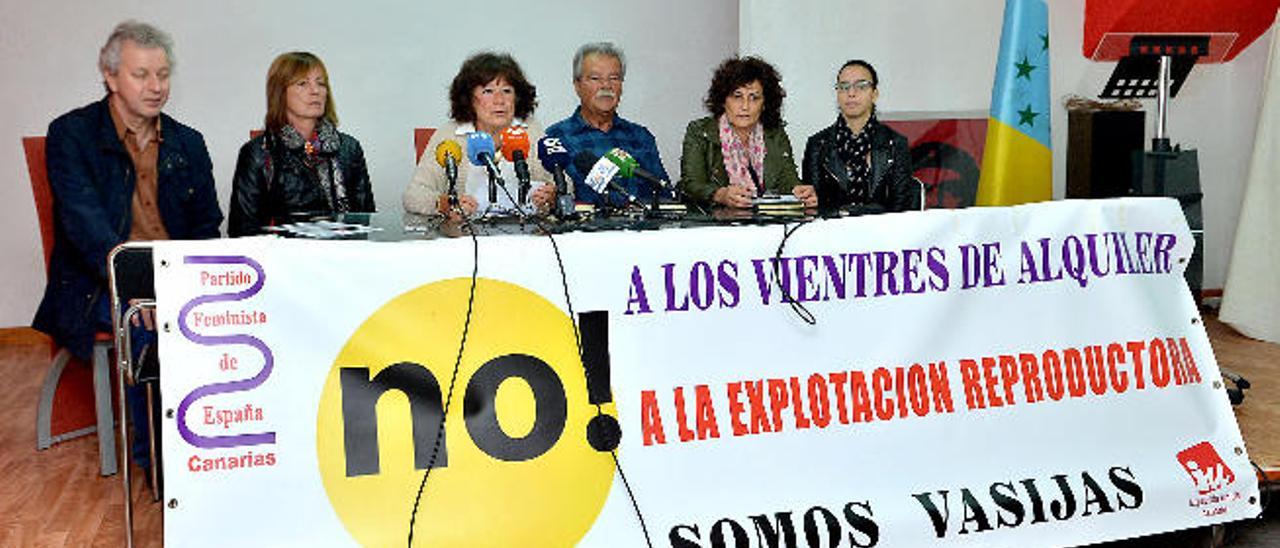 José Herrera, Lola Cáceres, María Jesús Fernández, Felipe de la Nuez, Nieves Rodríguez y Silvia Santana.