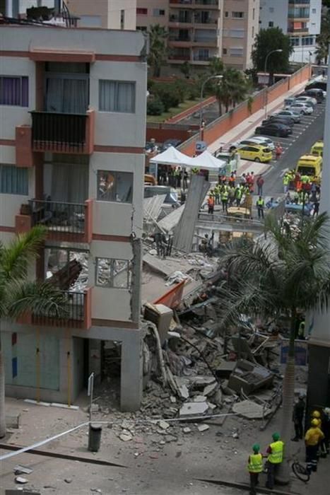 Derrumbe de un edificio de viviendas en Los Cristianos