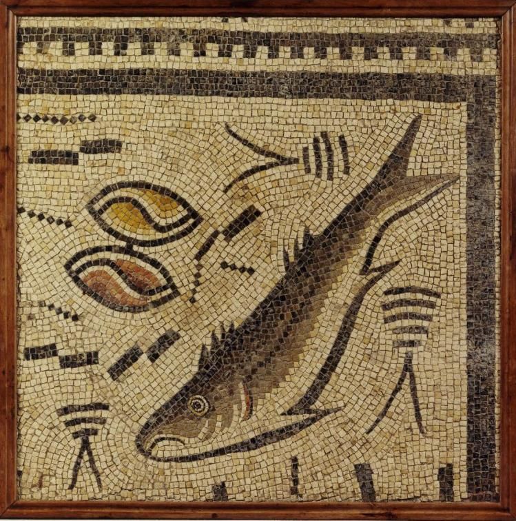 Reproducción del mosaico romano de Panxón, del siglo III.