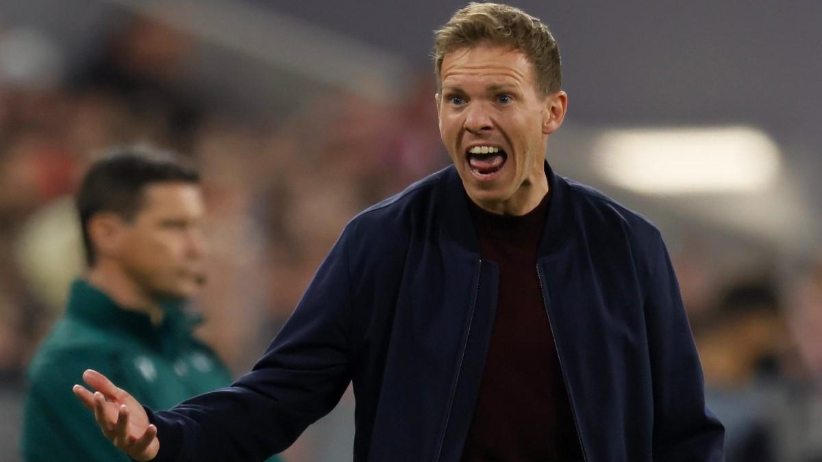 Nagelsmann, durante el duelo de Champions ante el Villarreal