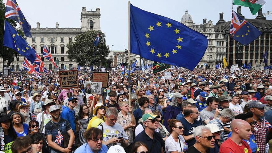 Manifestantes pro UE en Londres en junio.