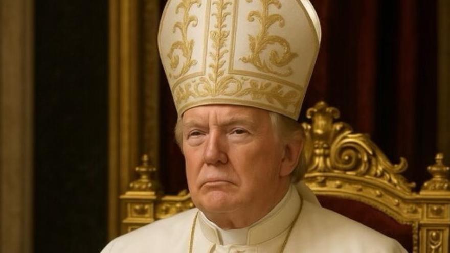 Trump comparte en redes sociales una foto vestido de papa realizada con IA