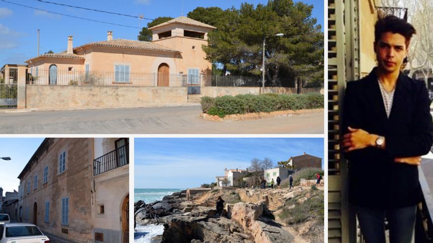 Arriba, una de las fincas que Ferrando y Bennaser tienen frente al club náutico de S’Estanyol. Debajo a la izquierda, ‘Can Daroy’, la casa donde residía el matrimonio, también donada a Luisito. Debajo a la derecha, ‘Torre Marina’, en la playa de Ses Covetes.