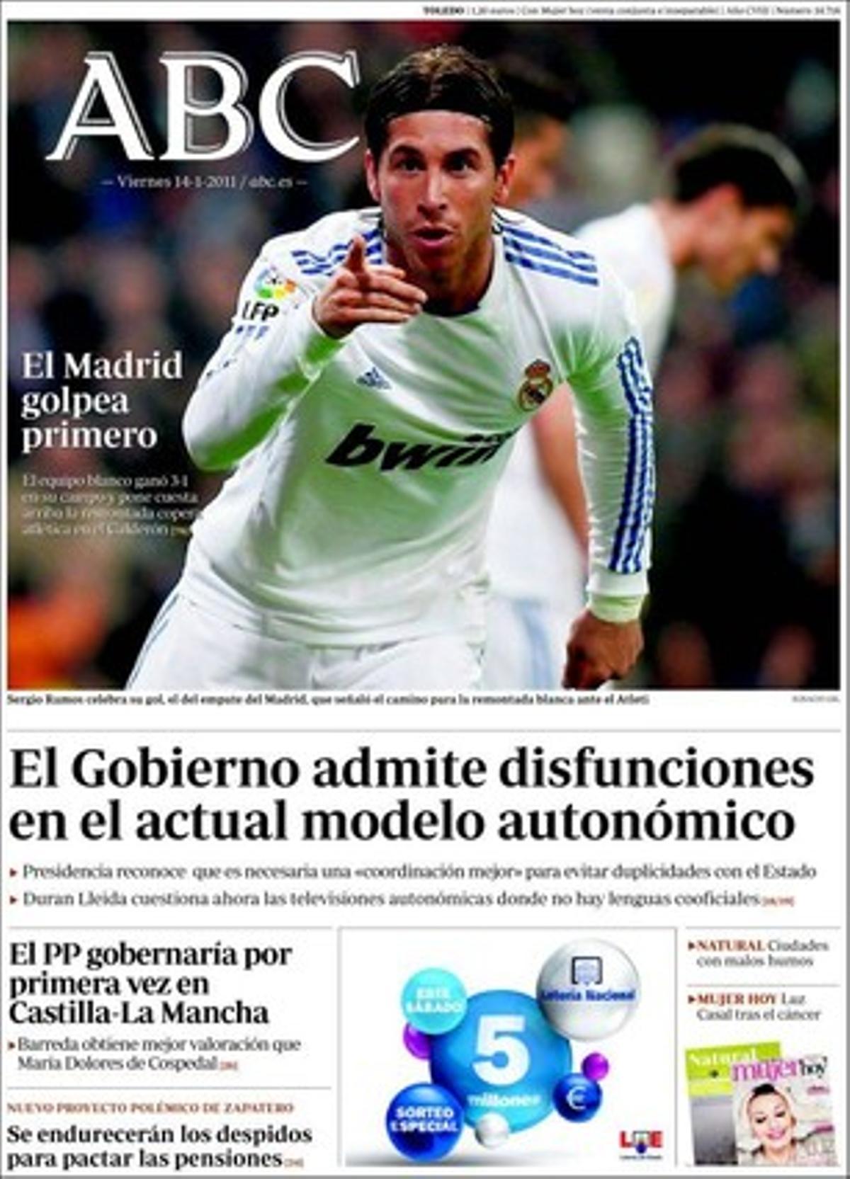 ’Abc’ ressalta que el Govern admet que s’ha de millorar l’organització de les autonomies, que Andalusia comença a indemnitzar les vexades pel franquisme, i que Duran Lleida torna al símil alemany per defensar la quota catalana. També recull la crítica de Pasqual Maragall al lucre dels presidents cessants i una queixa del capellà de la Universitat de Barcelona: El boicot a la missa dels dimecres a la universitat és anticonstitucional.