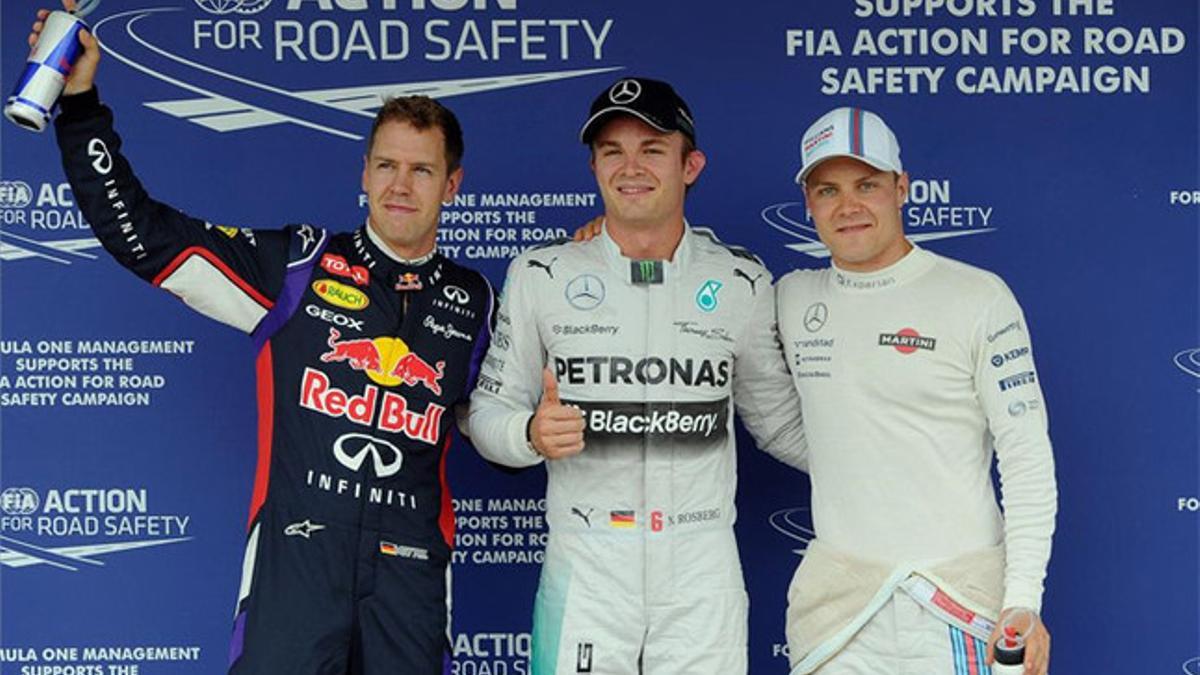 Rosberg consiguió el mejor tiempo por delante de Vettel y Bottas