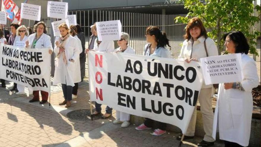 Una reciente protesta de las trabajadoras del laboratorio.  // R.V.