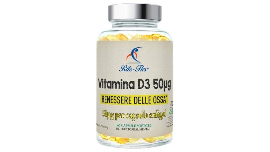 Rite-Flex, Suplemento de Vitamina D3 2000 UI.