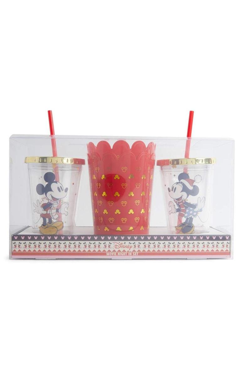 Set de cine Disney: vasos y cubo de palomitas en Primark (Precio: 9 euros)