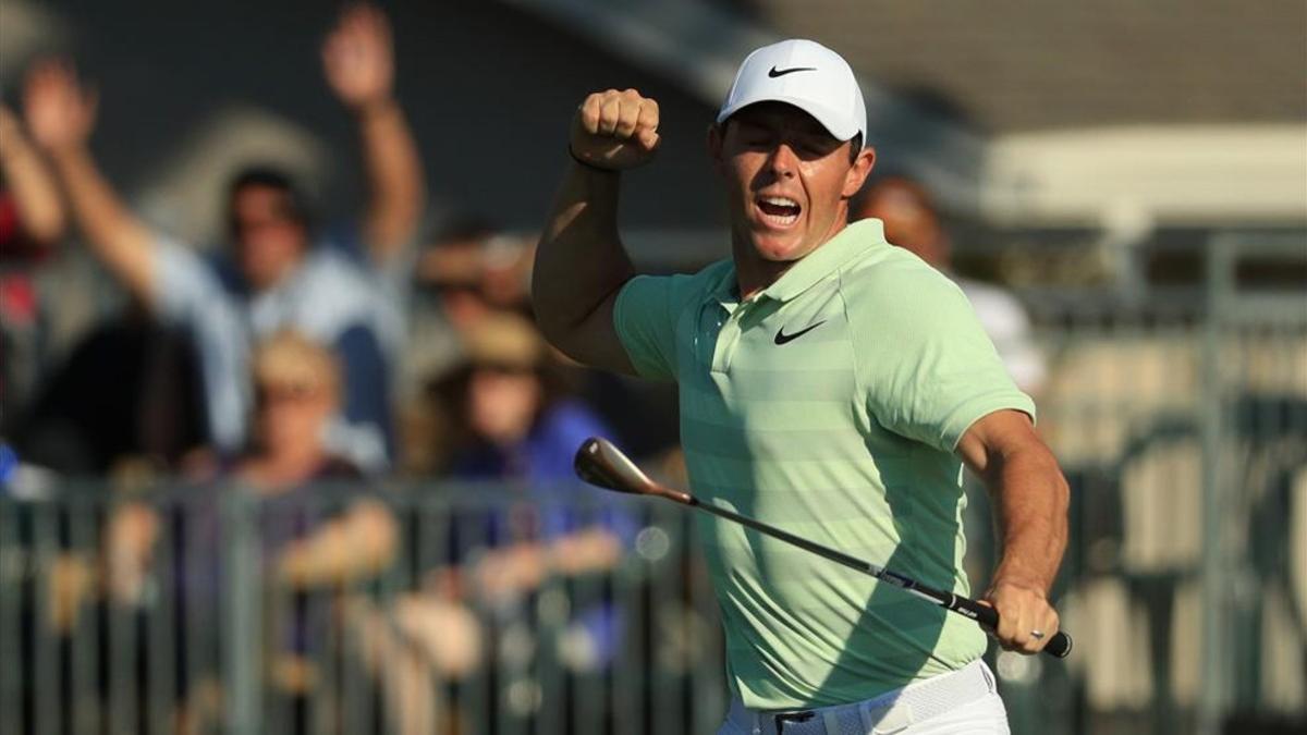 McIlroycelebraa el birdie enel 18 que le daba la victoria