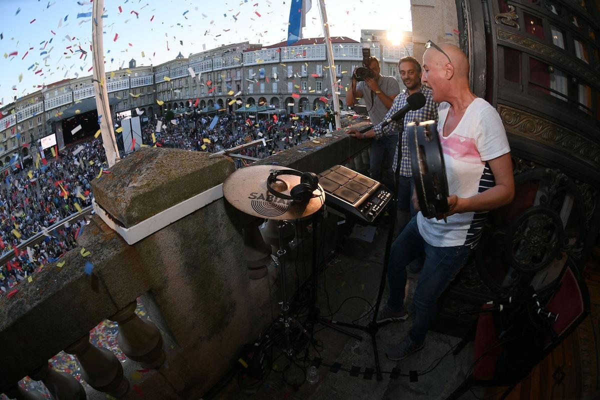 Mercedes Peón durante el inicio de las Fiestas de María Pita en 2018