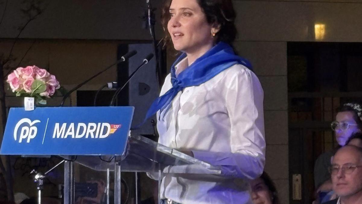 La presidenta de la Comunidad de Madrid, Isabel Díaz Ayuso, durante un acto en Leganés.