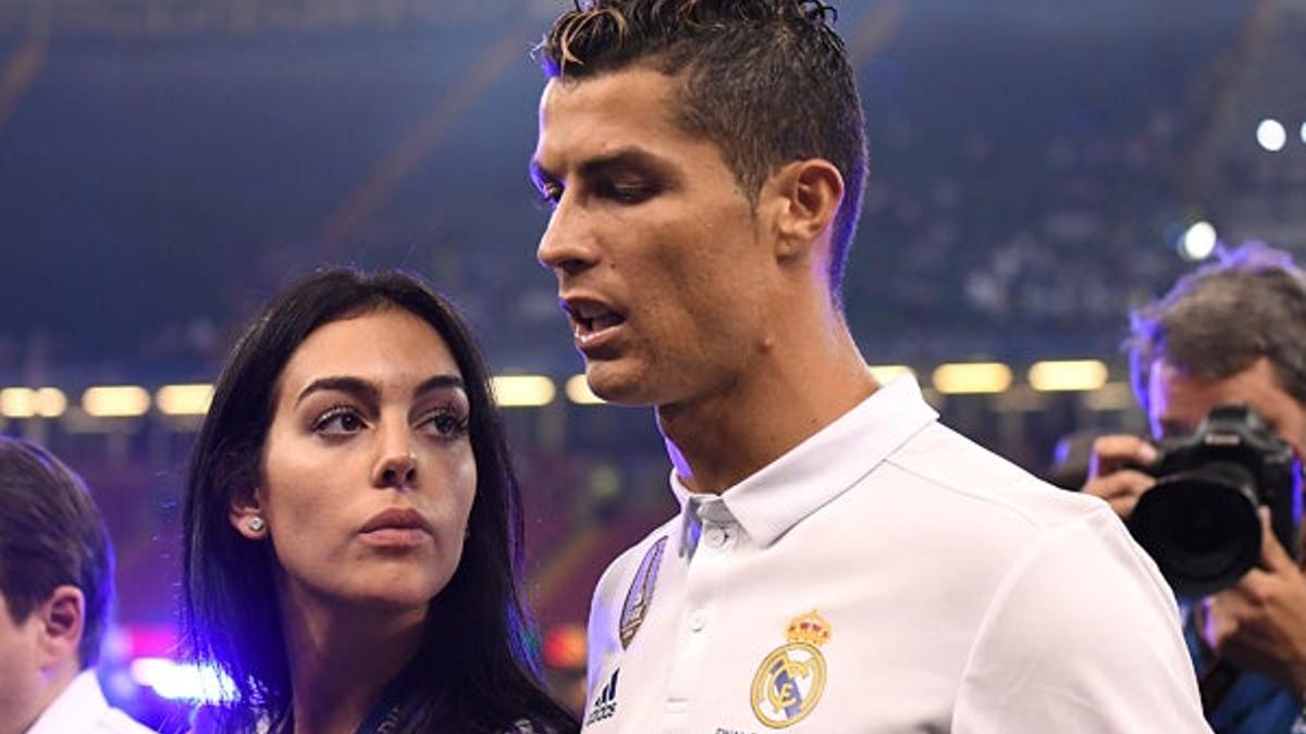Cristiano y Georgina durante el partido de la final de Champions contra la Juventus