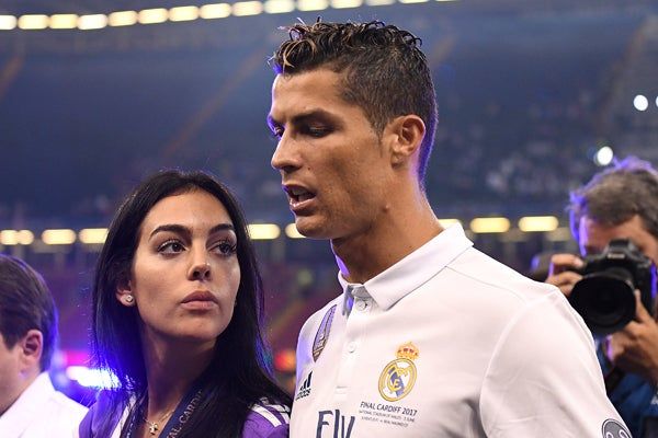 Cristiano y Georgina durante el partido de la final de Champions contra la Juventus
