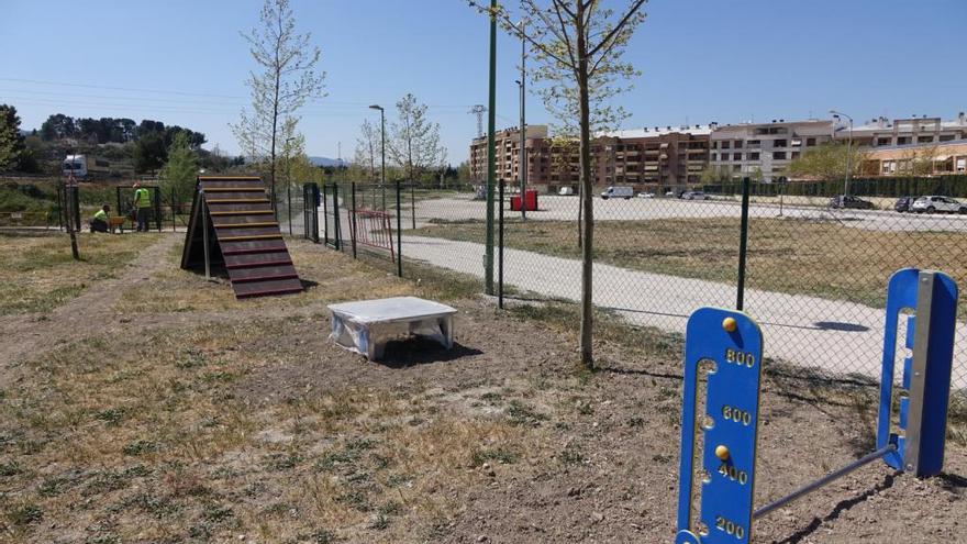 Matinal de actividades en la nueva zona de juegos para perros del Passeig de Benarrai