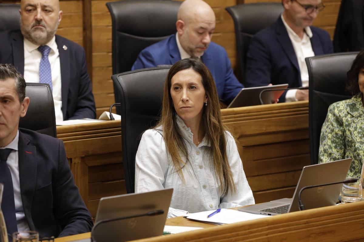Ángela Pumariega durante un Pleno municipal de Gijón.