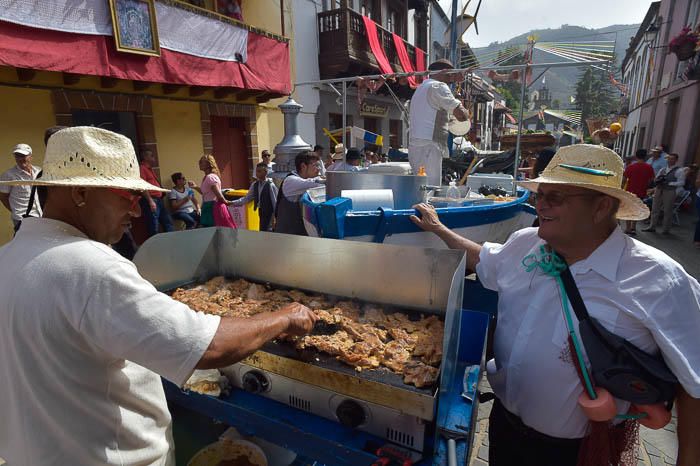 Carretas y grupos en la romería del Pino