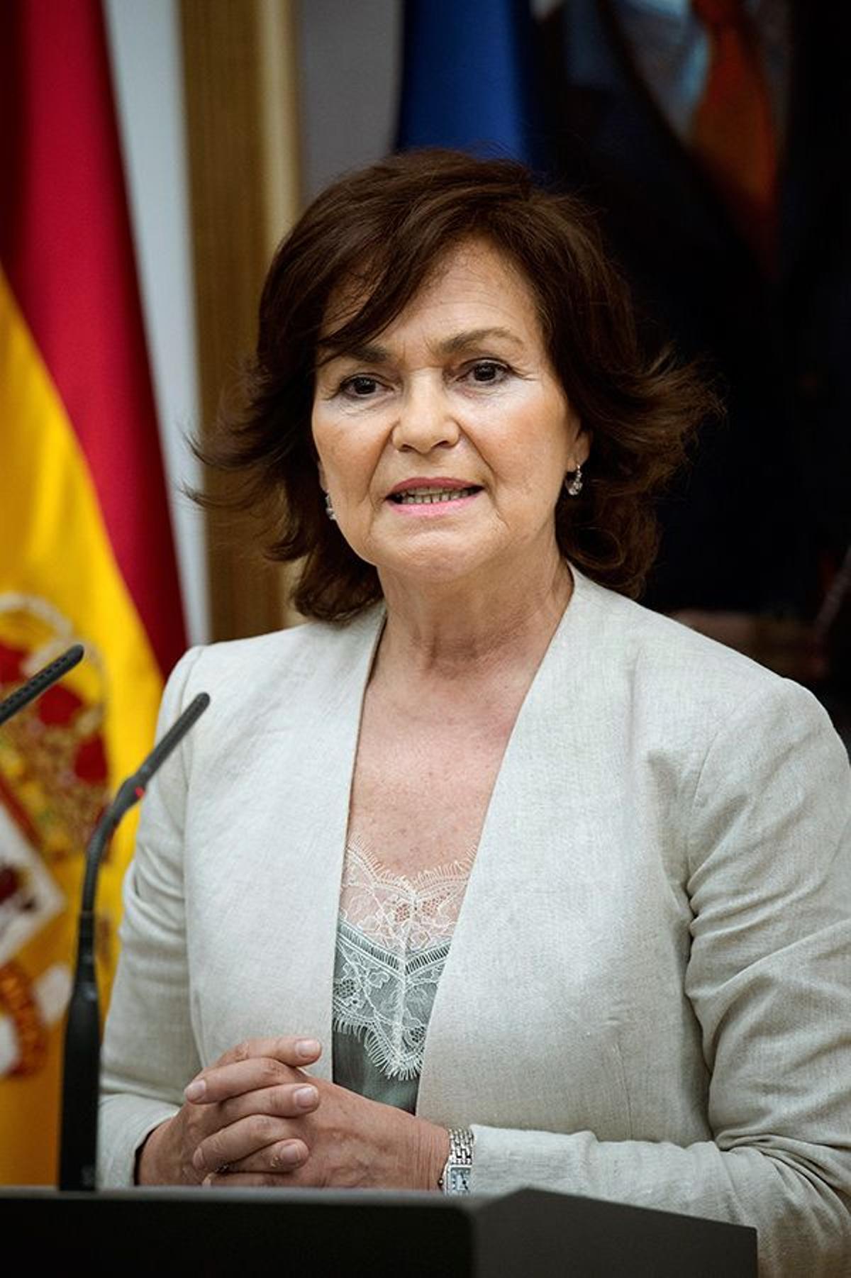 Carmen Calvo: vicepresidenta, relaciones con las Cortes y ministra de Igualdad